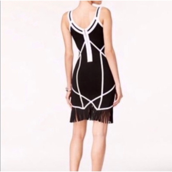 Guess Mirage Colorblock Fringe Bodycon Bandage Dress - Picture 3 of 11